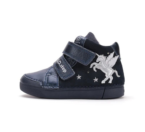 D.D.STEP ghete pentru fete 27 UNIKO.LED.bleumarin