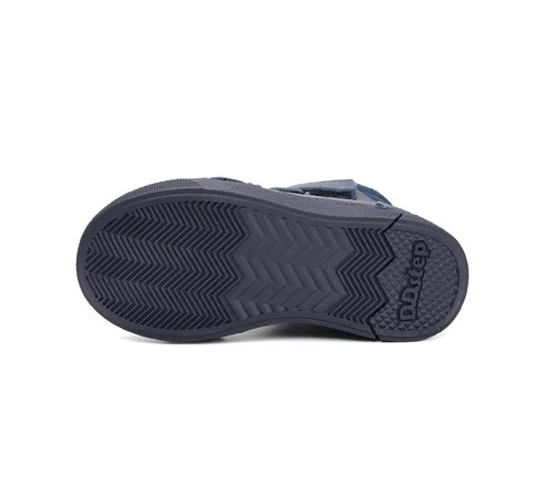 D.D.STEP Ghete îmblănite băieți 30 cu LED, bleumarin
